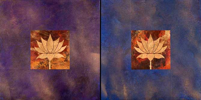Lotus on Purple & Blue